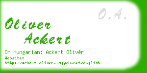 oliver ackert business card